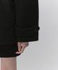 MUSINSA STANDARD WOMAN Женское двубортное полупальто с капюшоном из смесовой шерсти [Черный]