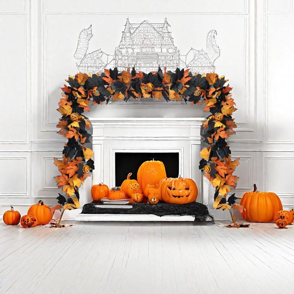 Silk Halloween Leaf Vines Realistic Artificial Hanging Vine Garland Table Decoration