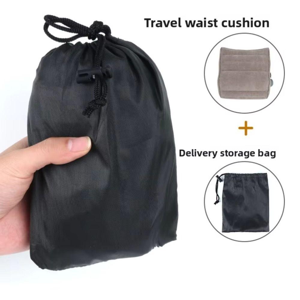Thickened Inflatable Waist Pillow Press Type Travel Backrest Pad Wedge Lumbar Cushion Office Use