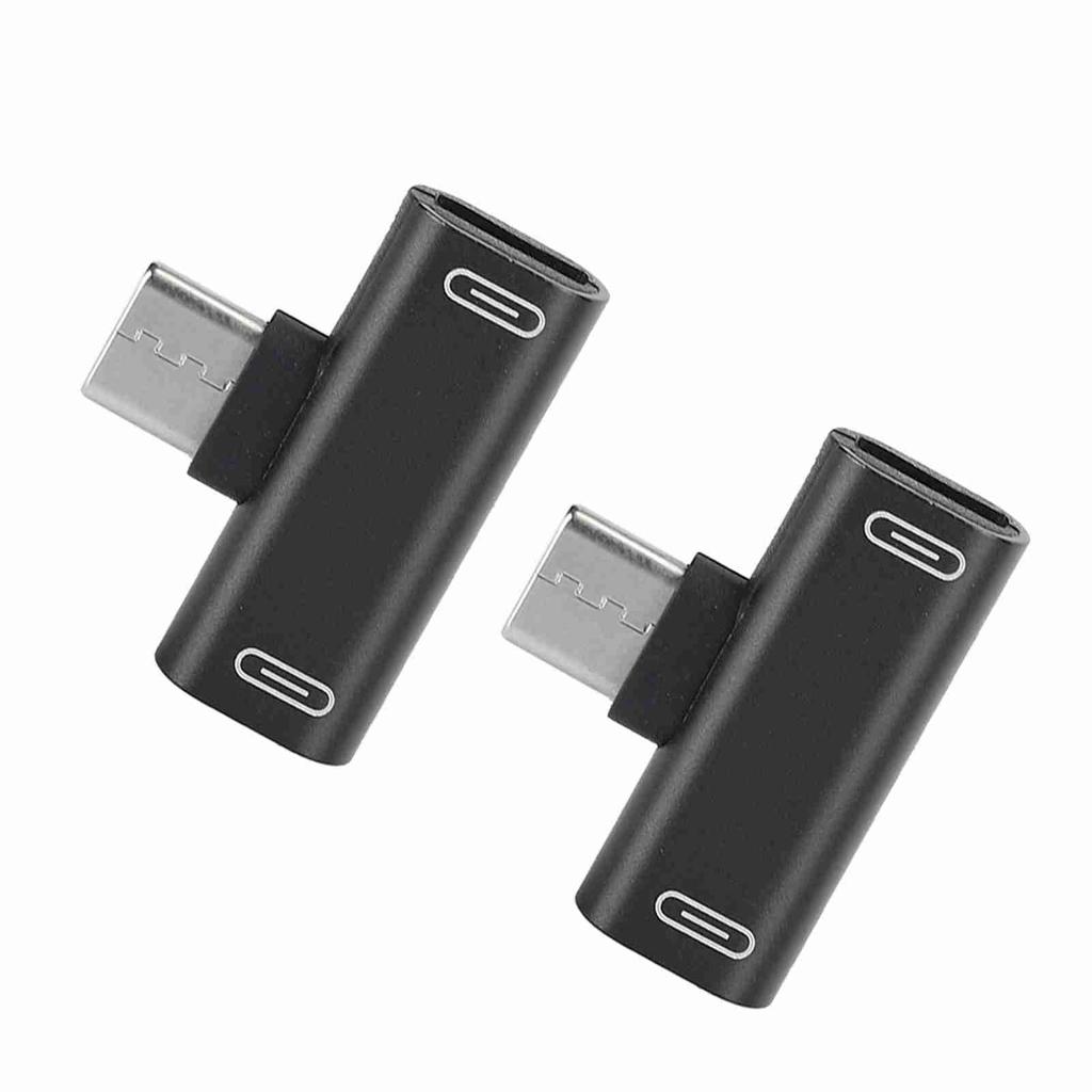 2 шт. Конвертер-разветвитель Type-C Двойной 2 в 1 на наушники USB o Адаптер для зарядки Розовый(розовый )