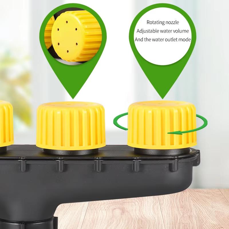 Yellow Four-Head Drip Irrigation Sprinkler Head Garden Watering Device Efficient Agricultural Supply Spray Nozzle for Plants