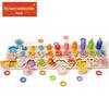 Children's Magnetic Fishing & Building Block Puzzle: Six-in-One Fruit Logarithmic Board & Assembly Set.