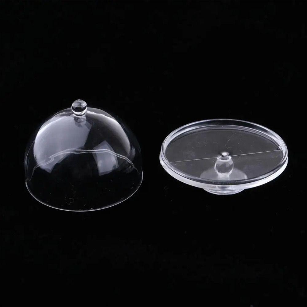 Dessert Pan Cake Display Plate with Lid Cover Miniature Cake Stand Doll Cake stand Kitchen Toys