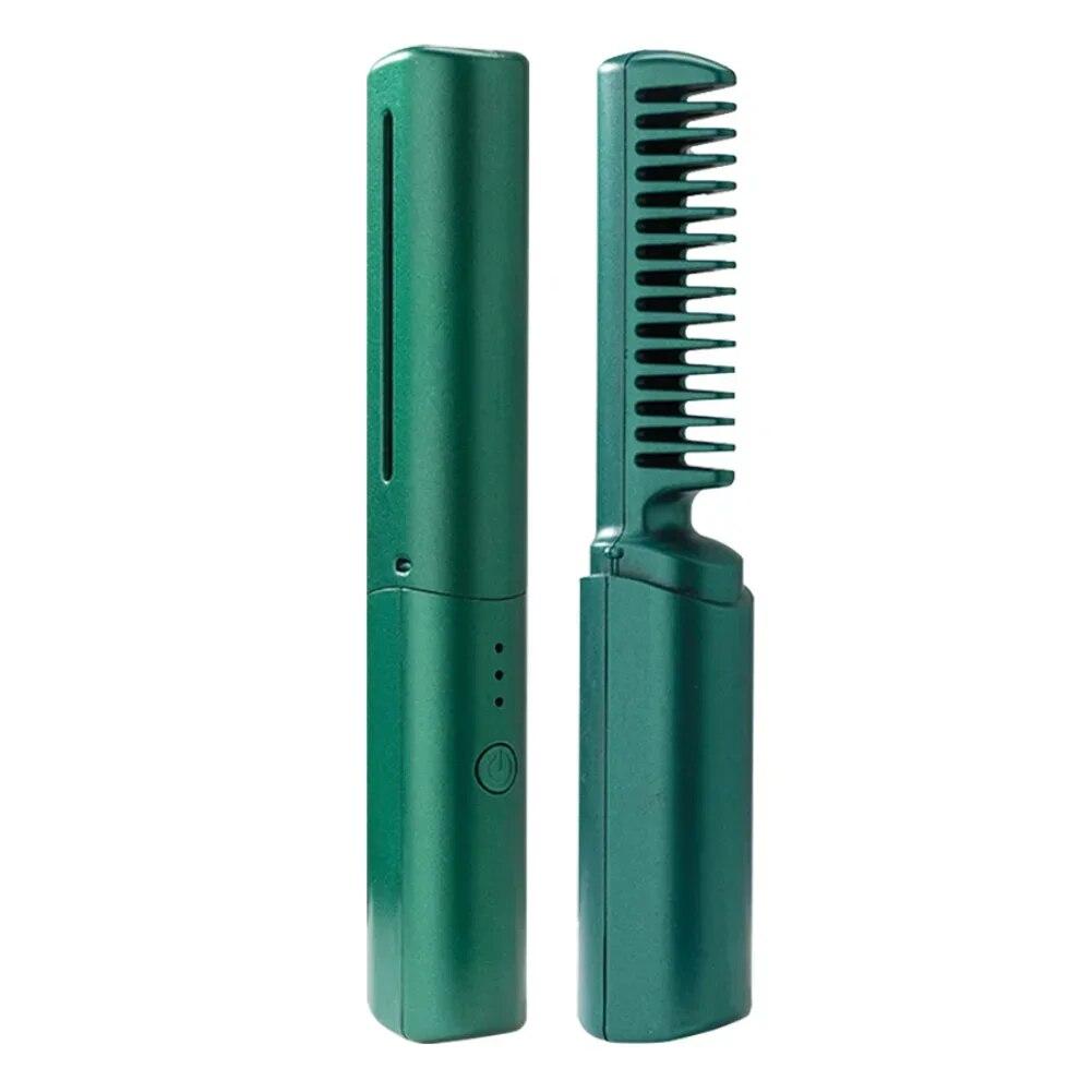 2 In 1 Lazy Straightener Hair Hot Comb Portable Mini USB Rechargeable Hair Straightener Fast Heating Hair Styling Tools