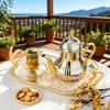 Arabics Coffee Pot 1.2L Stainless Steel Turkish Teapot Gold and Silver Wide Mouthed Hot Drink Servers for Coffee Tea Service