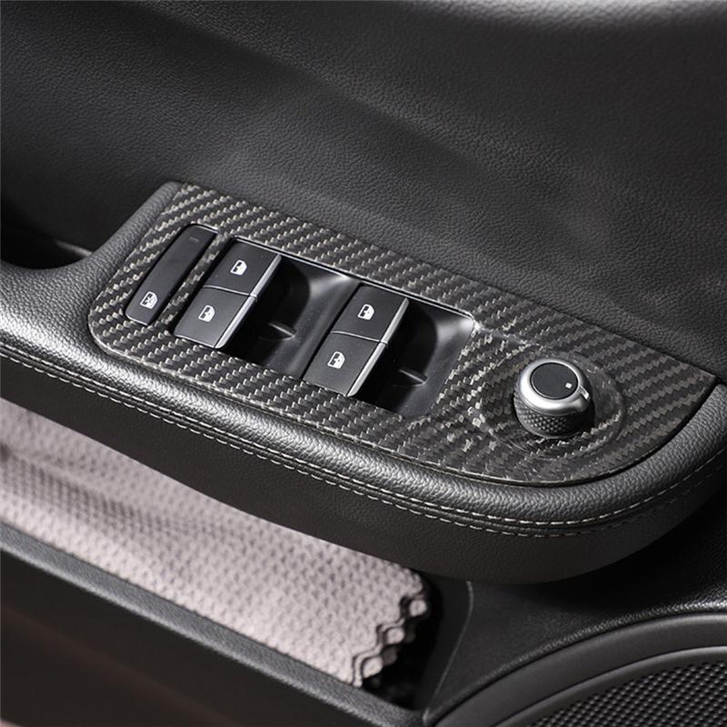 Dry Carbon Fiber Window Lift Switch Button Frame Cover Trim For Alfa Romeo Giulia 2017 2018 Car Accessories Kit