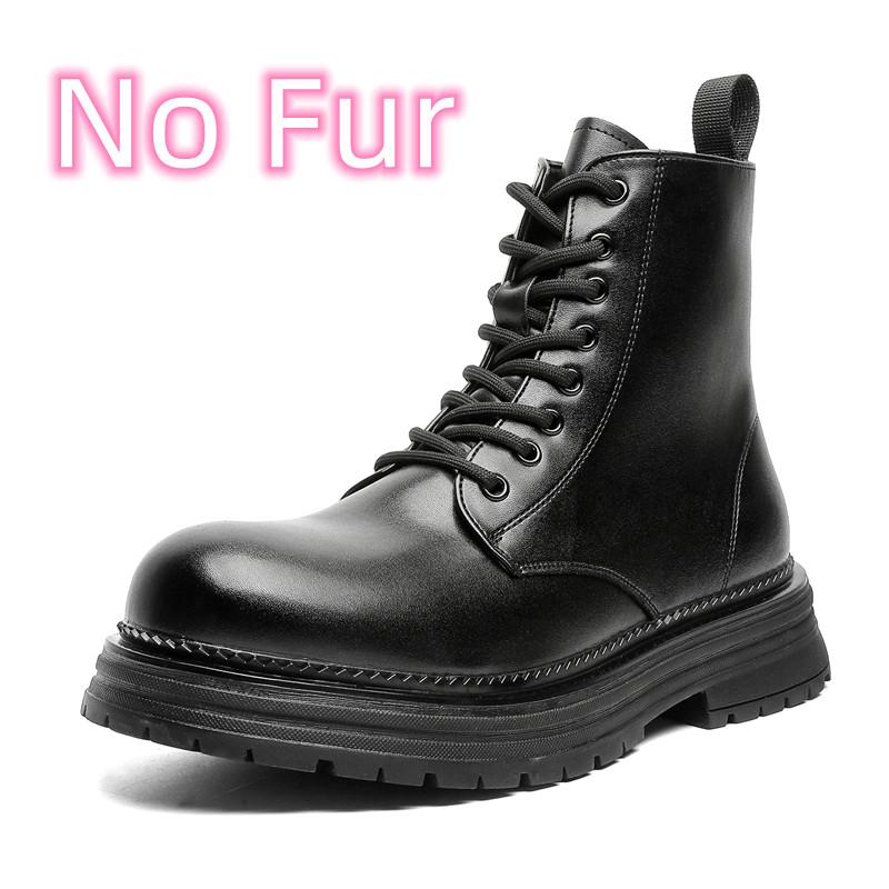 Мужские туфли на шнуровке, кожаные модные высокие туфли, мужские мотоциклетные ботинки ручной работы, роскошные брендовые мужские зимние плюшевые ботинки для снега