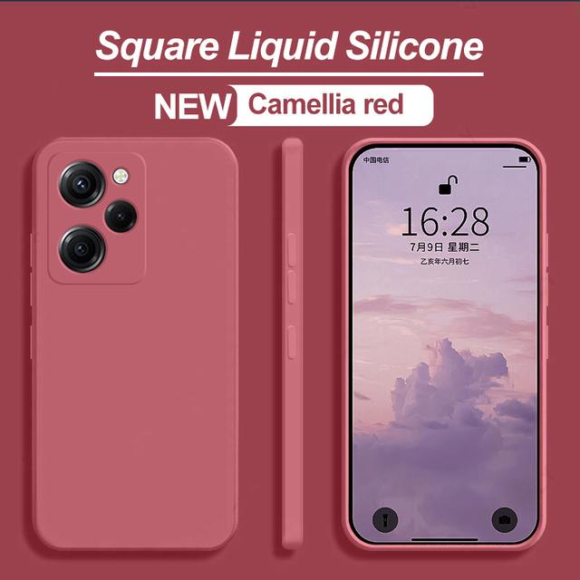 Poco X5 Pro Case Square Liquid Silicone Camera Lens Protector Phone Case For Xiaomi Poco X5 X 5 Pro X5Pro Pocox5 Pro Soft Cover