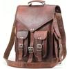 Vintage Rucksack Goat Leather Brown Real Laptop Messenger Shoulder Bag