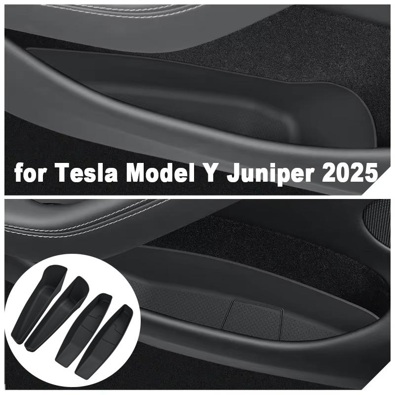 Door Slot Storage Box for Tesla Model Y Launch/Juniper 2025 Organizer Door Side Waterproof Umbrella Box Interior Car Accessories