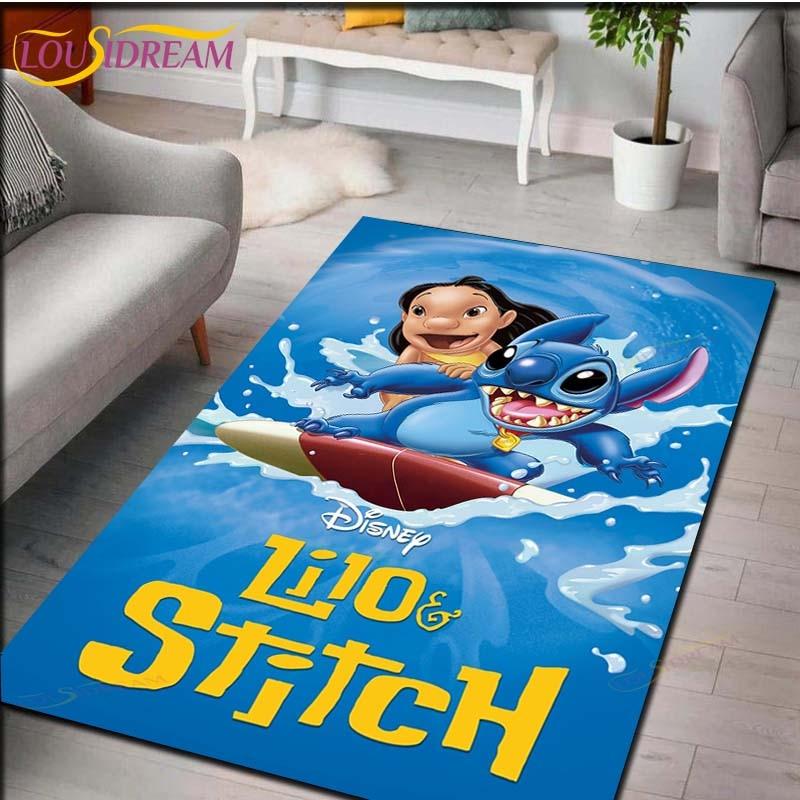 Мультяшный Аниме Стич Ковер для Гостиной Фигурка Напольные Коврики для Спальни Детский Игровой Ковер Кухня Ванная Нескользящий Коврик