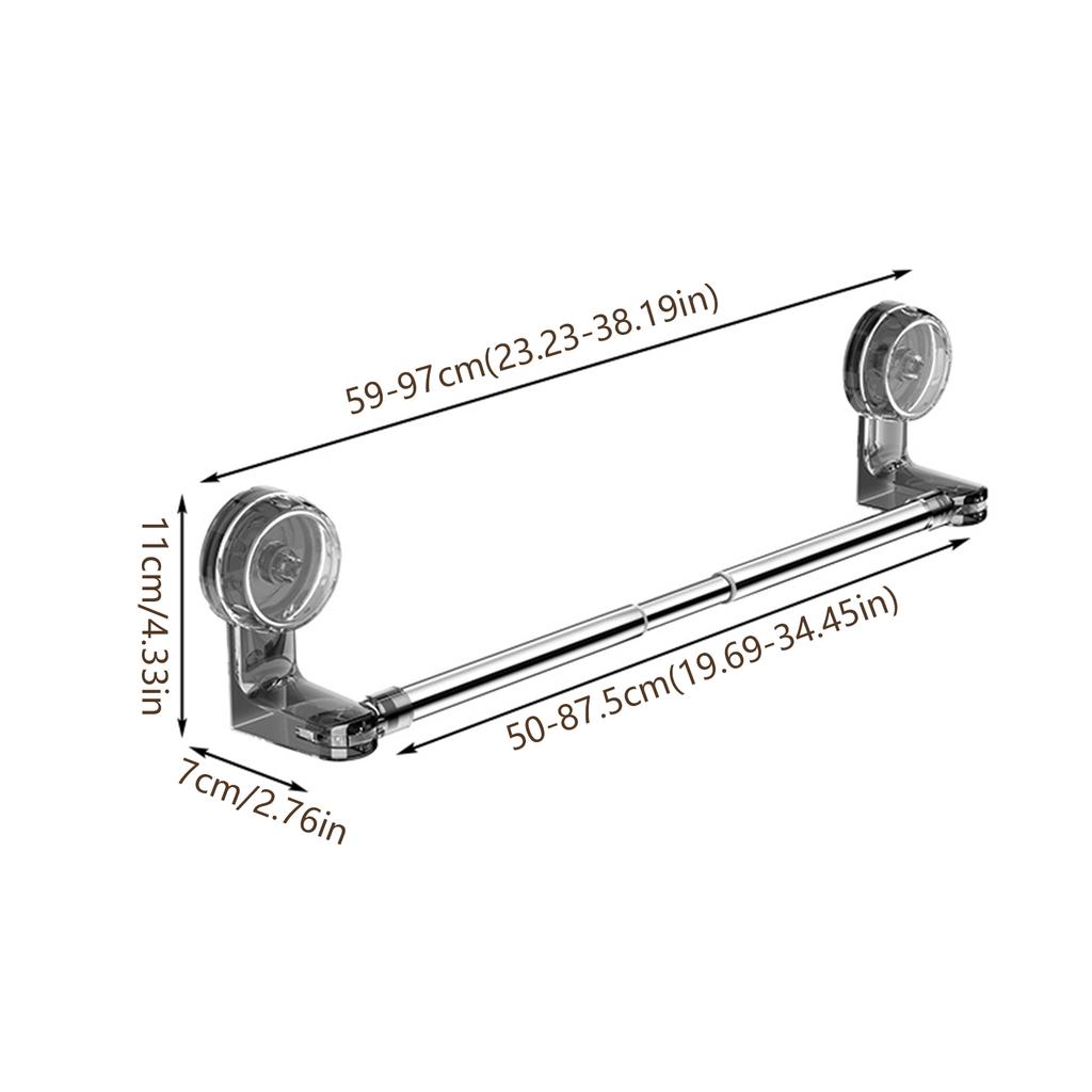 Retractable Suction Cup Towel Bar Bathroom Sturdy Wall Mounted Towel Bar Holders for Shower Bathroom Towl Storage Supplies