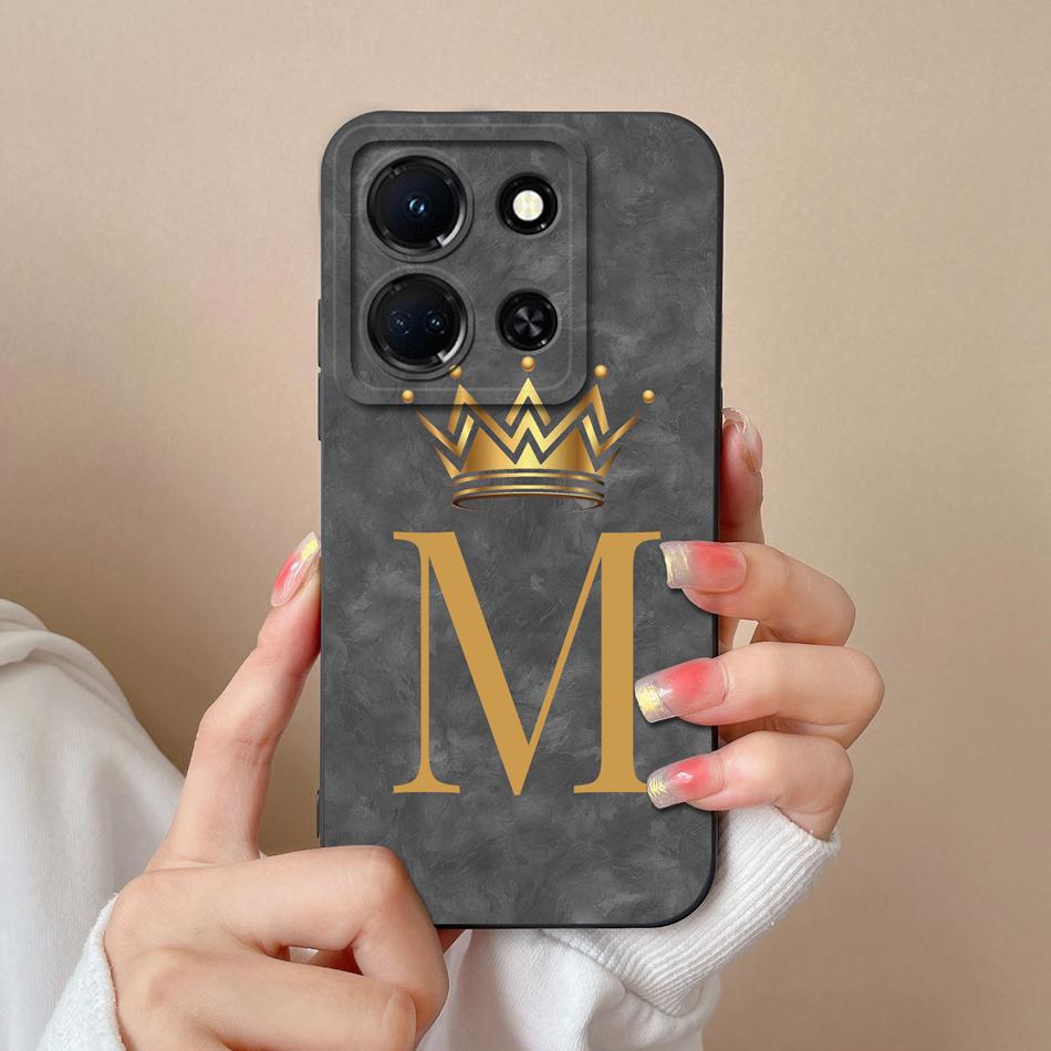Чехол для телефона Infinix Note 30 Pro 30i 30 VIP Милый Панда Буквы Мягкий Высококачественный Жидкий Силикон Ударопрочный Чехол для Пары