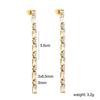 Fashionable And Luxurious Round Colorful Zircon Fringe Earrings With Exquisite Chain Accessories Versatile Ear Jewelry