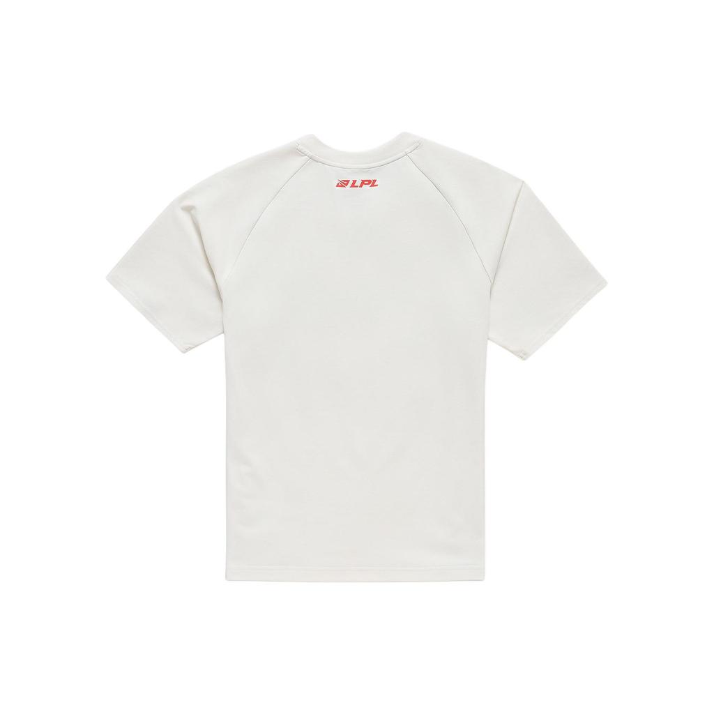 Футболка унисекс с коротким рукавом и круглым вырезом Li Ning Sports Lifestyle Series TES Team Classic Letter Pattern, цвет белый ATSU663-1
