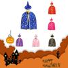 Halloween Cosplay Wizard Cape For Kids With Dazzling Star Pattern And Hat