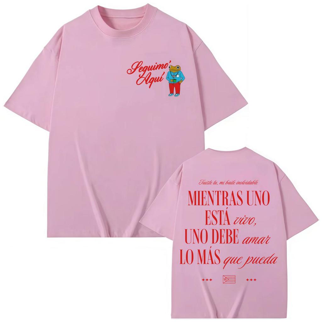 Rapper Bad Bunny Merch T-shirt Fashion Hip Hop Pop Music Short Sleeve T-shirts Unisex Women Casual Loose Cotton T Shirts Streetwear
