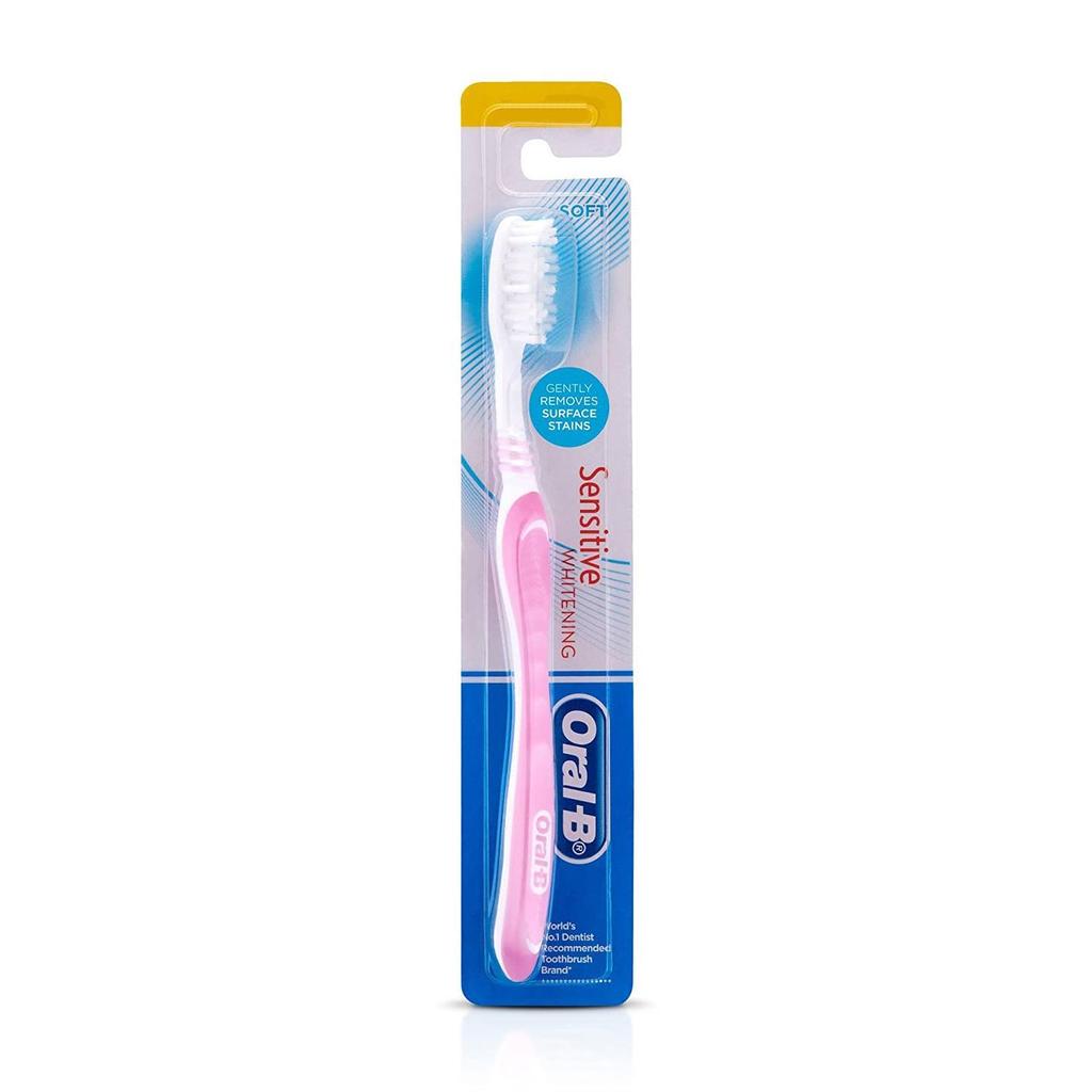 Отбеливающая мягкая зубная щетка для чувствительных десен, Sensitive Whitening Toothbrush Soft, Oral-B