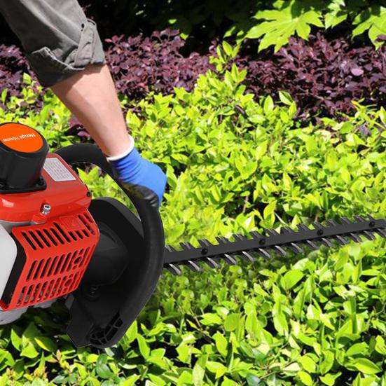 1 Set 24 Inch Fuel-efficient Low Voice High-powered Hedge Trimmer Double Side Blade 26cc Gas Bush Cutter