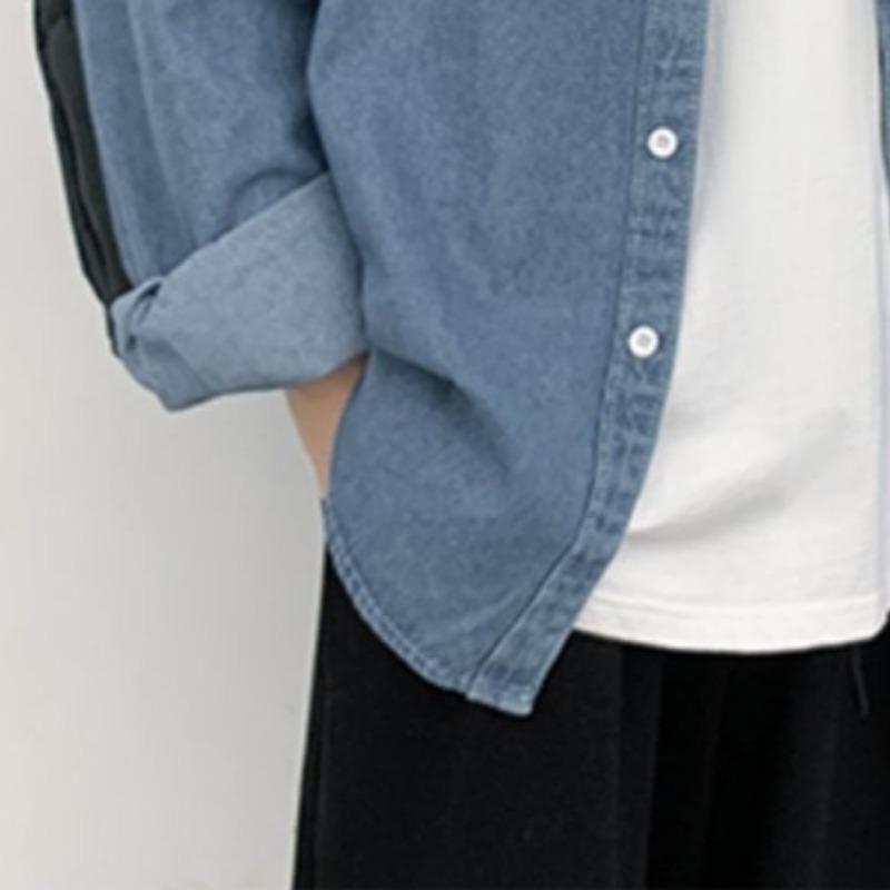 Весенняя новая мужская свободная повседневная классическая рубашка с длинным рукавом