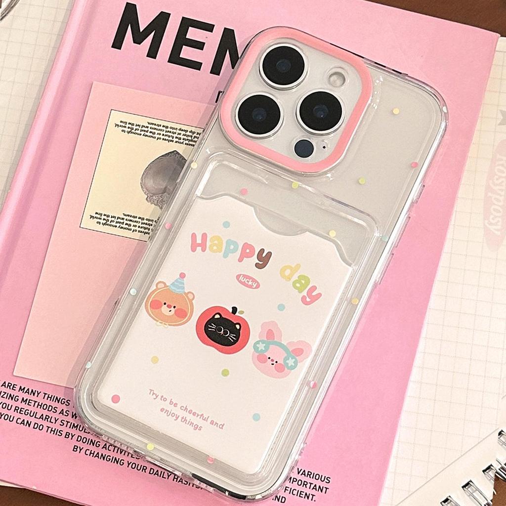 Чехол-картхолдер для телефона Apple MVUCA с красочным мультяшным принтом в горошек