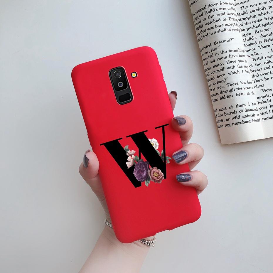 Для чехла на телефон Samsung Galaxy A6 2018 A600 A600F для Samsung A6 a 6 plus 2018 A605 A605F A6plus чехол Красивая обложка с 26 буквами