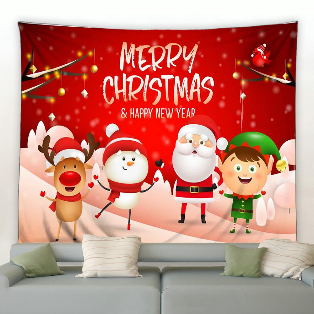 Snowman Christmas Tree Tapestry Christmas Wall Decor Background Fabric Home Decor Christmas Tapestry Tapeçaria De Natal