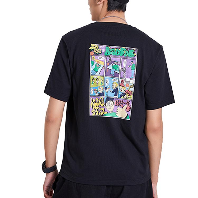 Li-Ning Badfive Basketball Series Heroic Comic Print T-Shirt Men Tops Black AHSQ781-4