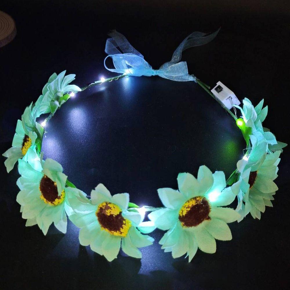 Hairband Glowing LED Wreath Light Up Headband Christmas Party Decoration Halloween Crown Flower
