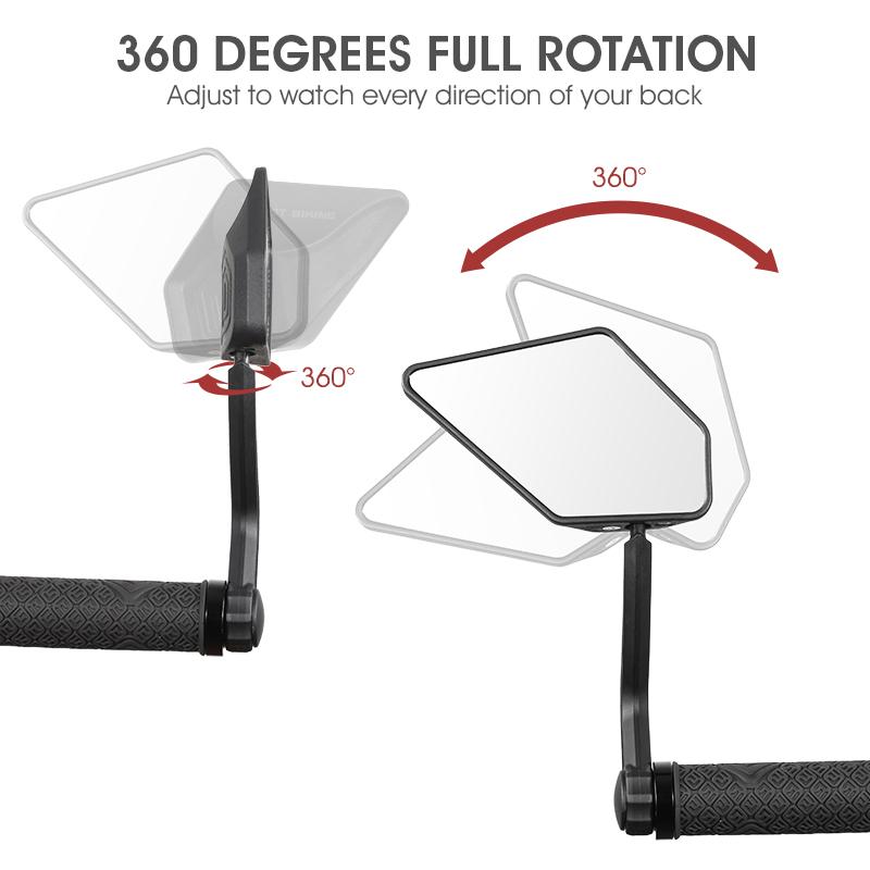 WEST BIKING Universal Side Rear View Mirror for Road Bikes and Motorbikes Bicycle Safety Accessory