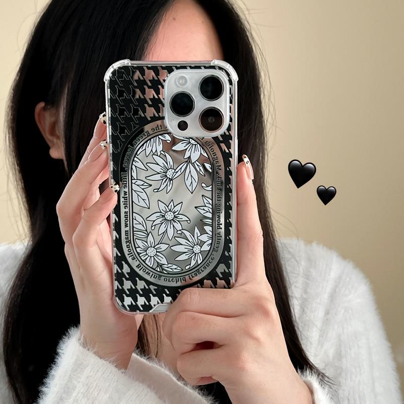 Zhitai Цветочный зеркальный чехол для iPhone 15/14, Apple 16, Huawei Mate 50, Xiaomi 14