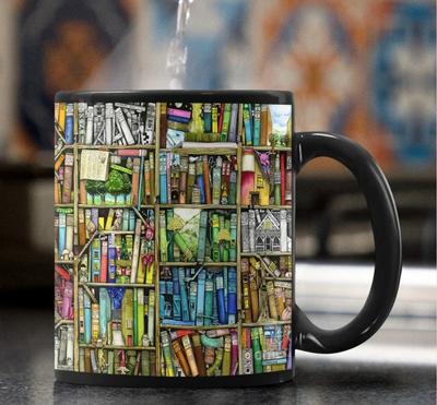 Книголюбы Книжная полка Керамическая кружка для кофе с отметкой для чтения Библиотечная книжная полка