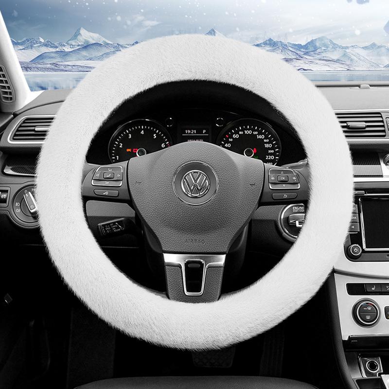 Подходит для плюшевой накладки на руль Volkswagen, теплая нескользящая защитная накладка на осень и зиму, Golf Tiguan Polo T-Roc Jetta Id.4 Id.3 Atlas