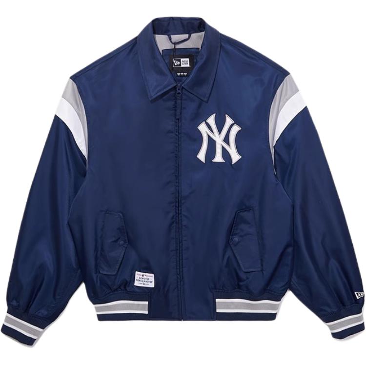 New Era SS25 MLB Нью-Йорк Янкис Винтажная Серия Команд Удобная Простая Молния Логотип Повседневная Лонгслив Поло Бейсбольная Куртка Унисекс куртки 14536475
