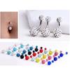 1Pcs Crystal Ball Belly Button Rings Stainless Steel Zircon Navel Piercing Belly