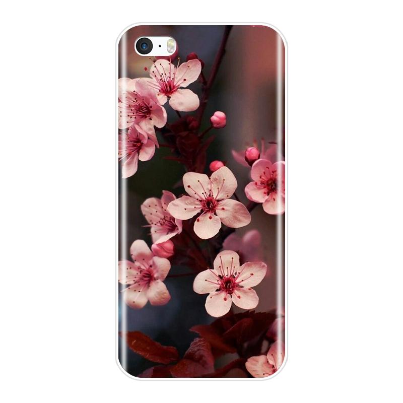 Эстетический чехол для телефона с розовым цветком вишни и сакуры для iPhone 5 S 5C 5S SE, мягкая силиконовая задняя крышка для Apple iPhone 4 S 4S