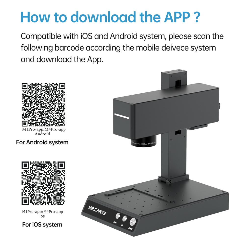 Маркировочная машина MR.CARVE M4 Pro, лазерный гравер, инфракрасный лазерный модуль и 5 Вт синий лазерный модуль