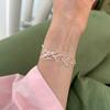 925 Sterling Silver Irregular Shaped OT Buckle Hollow Love Bracelet Female Simple Niche Design Versatile Bracelet