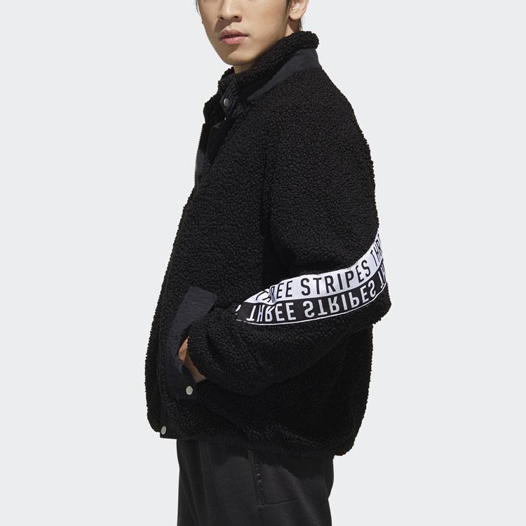 Adidas Куртка-боа Mhs с воротником-стойкой и флисовой подкладкой Мужские куртки черные GE0388