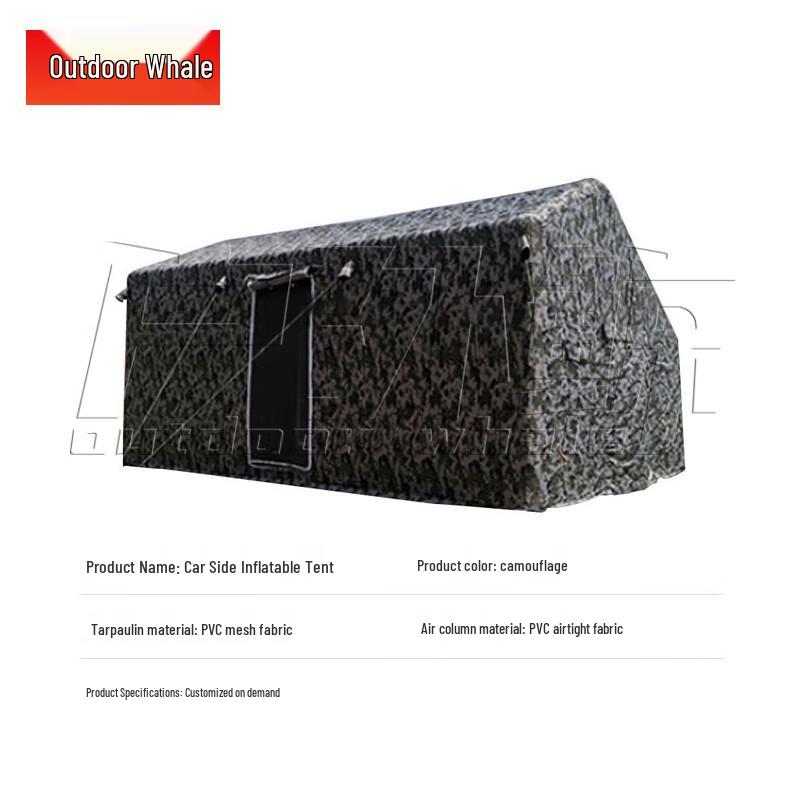 Outdoor Whale Car-Side Inflatable Camouflage Tent
