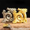 Renjzle Incense Holder, Spill-Proof, Dragon Design, for Buddhist Altars, Zodiac Decoration, Small, Meditation, Gold