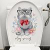 Cute Animal Wall Decals Creative Dog and Cat Cartoon Stickers for Waterproof Bathroom Toilet Seat