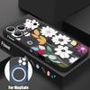 Чехол с узором из белых цветов для iPhone 17 Pro Max iPhone 16 15 14 13 Pro Max Магнитный для Magsafe Мягкая силиконовая задняя крышка телефона
