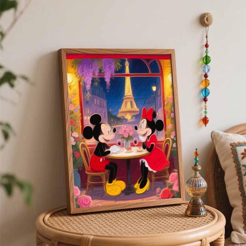 Disney Микки Минни Маус Париж Эйфелева башня Ночь Картина по номерам Набор для рисования Арт-набор Домашний Декор Подарок