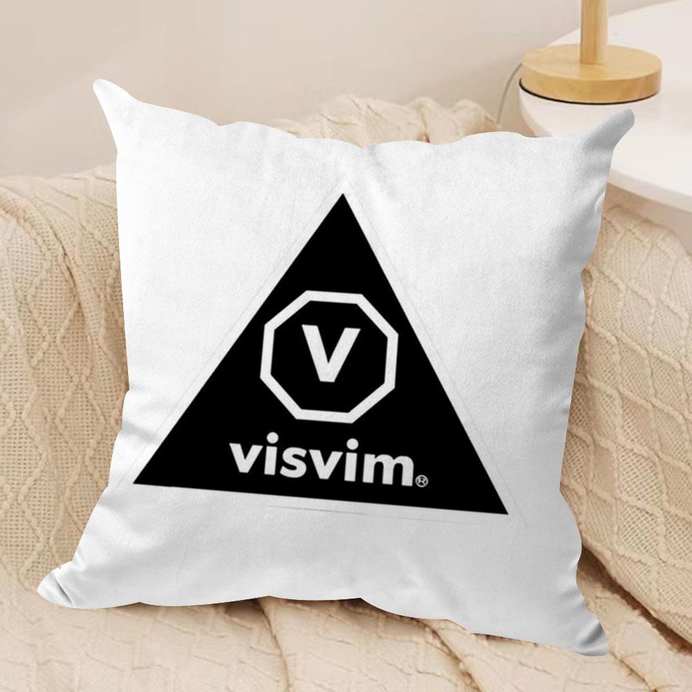Brand Design V-Visvim Cushion Cover Soft Plush Fabric Double-Sided Printed Sofa Cushion Cover for All Seasons Home Decor Gift