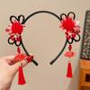 Tassel Chinese New Year Headwear Braid Hair Hanfu Hair Sticks Cute Red Bow Hairband  Children