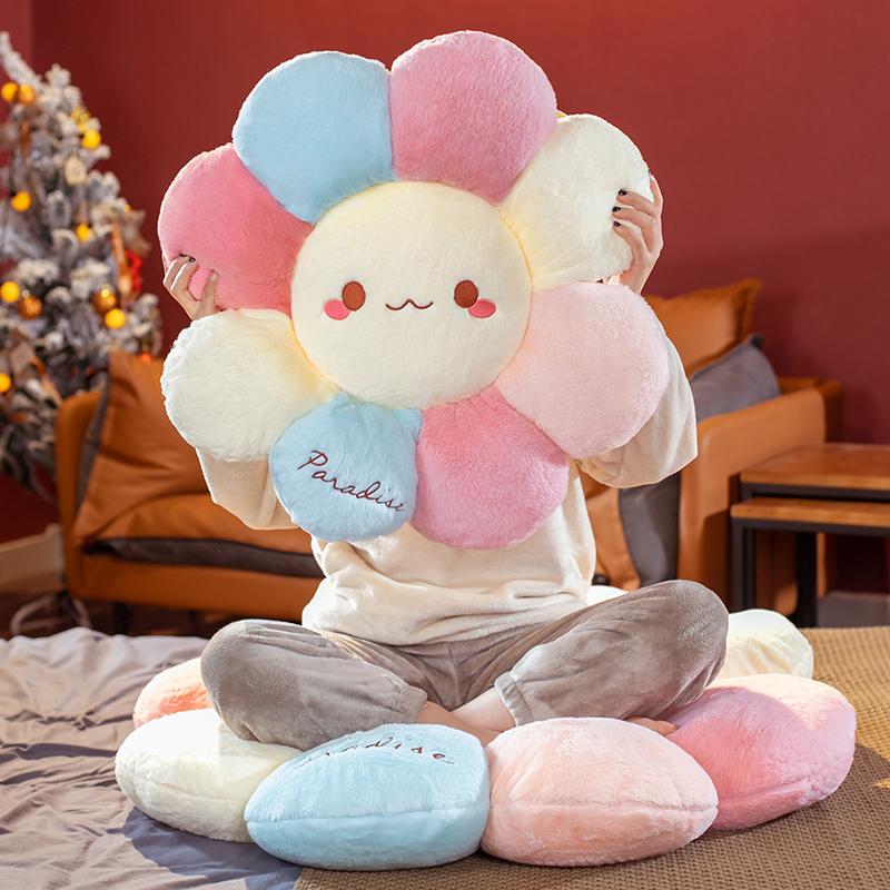 Плюшевая игрушка Подсолнух с улыбкой Набитая кукла Кошка Питомец Подушка Коврик Подушка Декор для дома и спальни Подарок для девочек