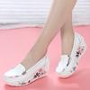 Spring and Autumn Lady Mother Shoes  Platform Platform Shoes Cowhide Shallow Mouth Single Shoes Wedges for Women