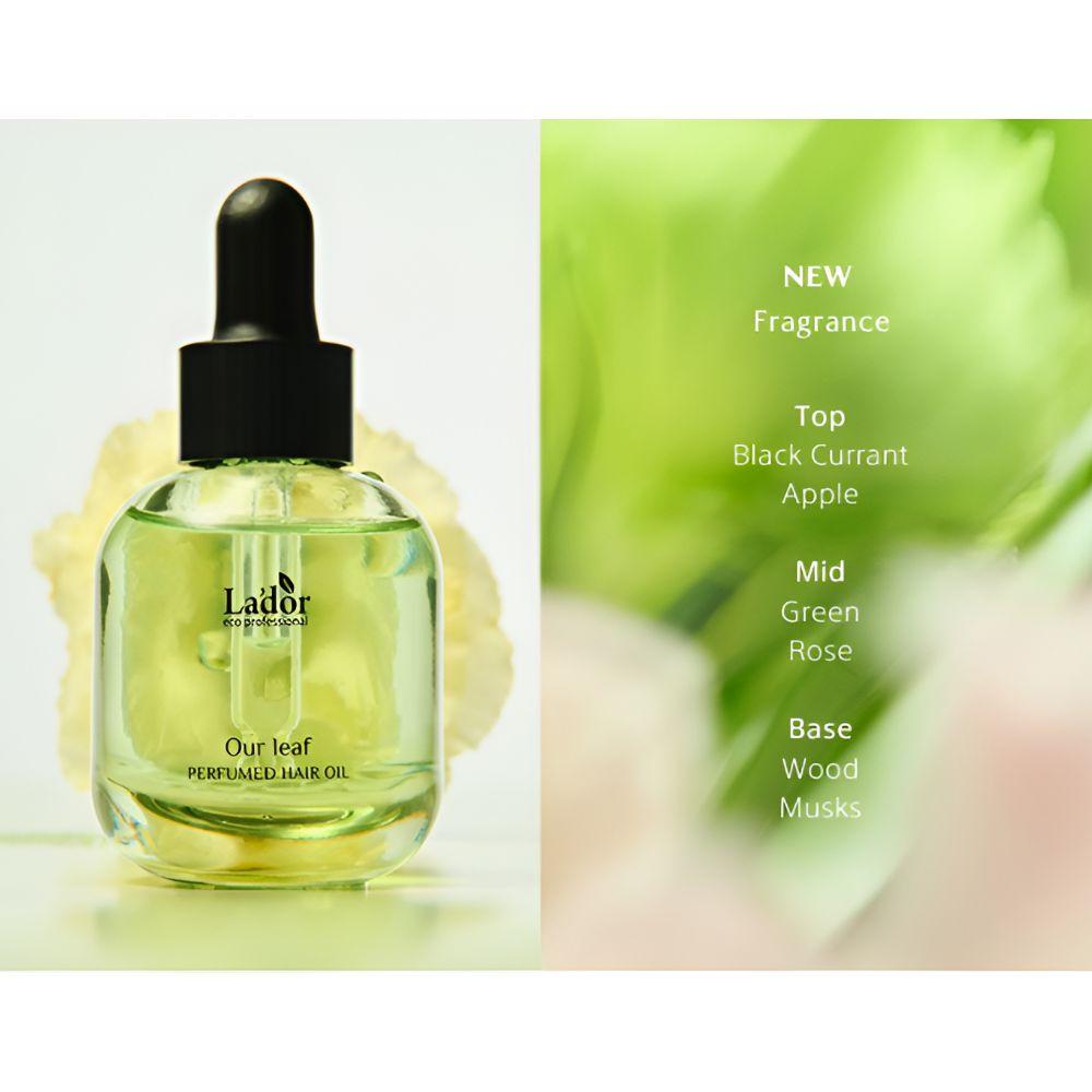 LADOR Perfume Hair Oil Our Leaf 30ml Damage Care Hair Treatment Fresh Green Rose Cotton Scent