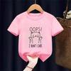 Cute and Novel Kids Simple Brush Drawing Cat T Shirt Harajuku Vintage Tshirt Fashion Girl Boy T Shirt